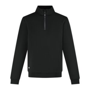Black Faro half zip work sweater with high collar