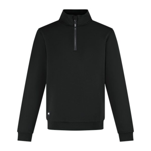 Black Faro half zip work sweater with high collar