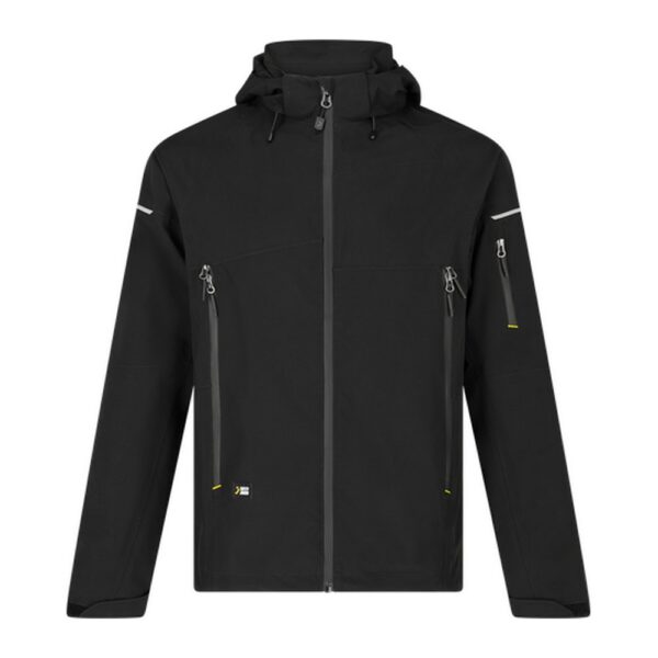 Black Kasai waterproof work jacket with detachable hood