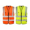 Orange and yellow Scuti Class 2 hi-vis vests with reflective tape and pockets